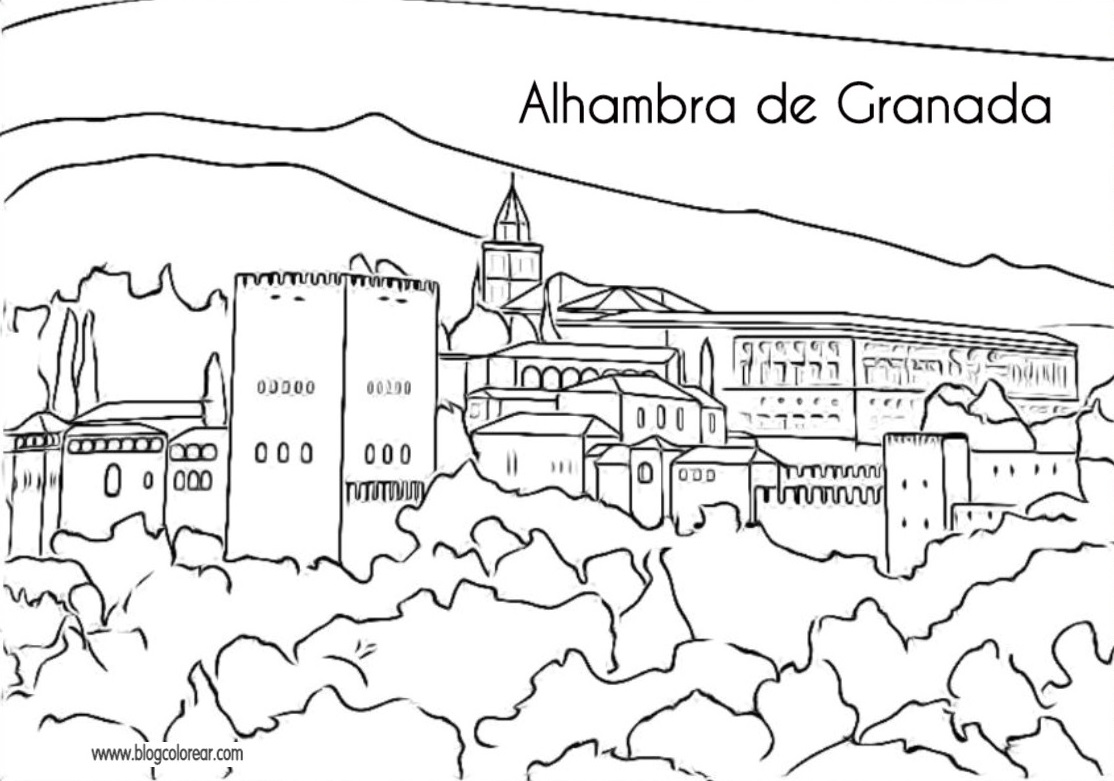 covid 19 colorear dibujo dibujar alhambra granada visitar